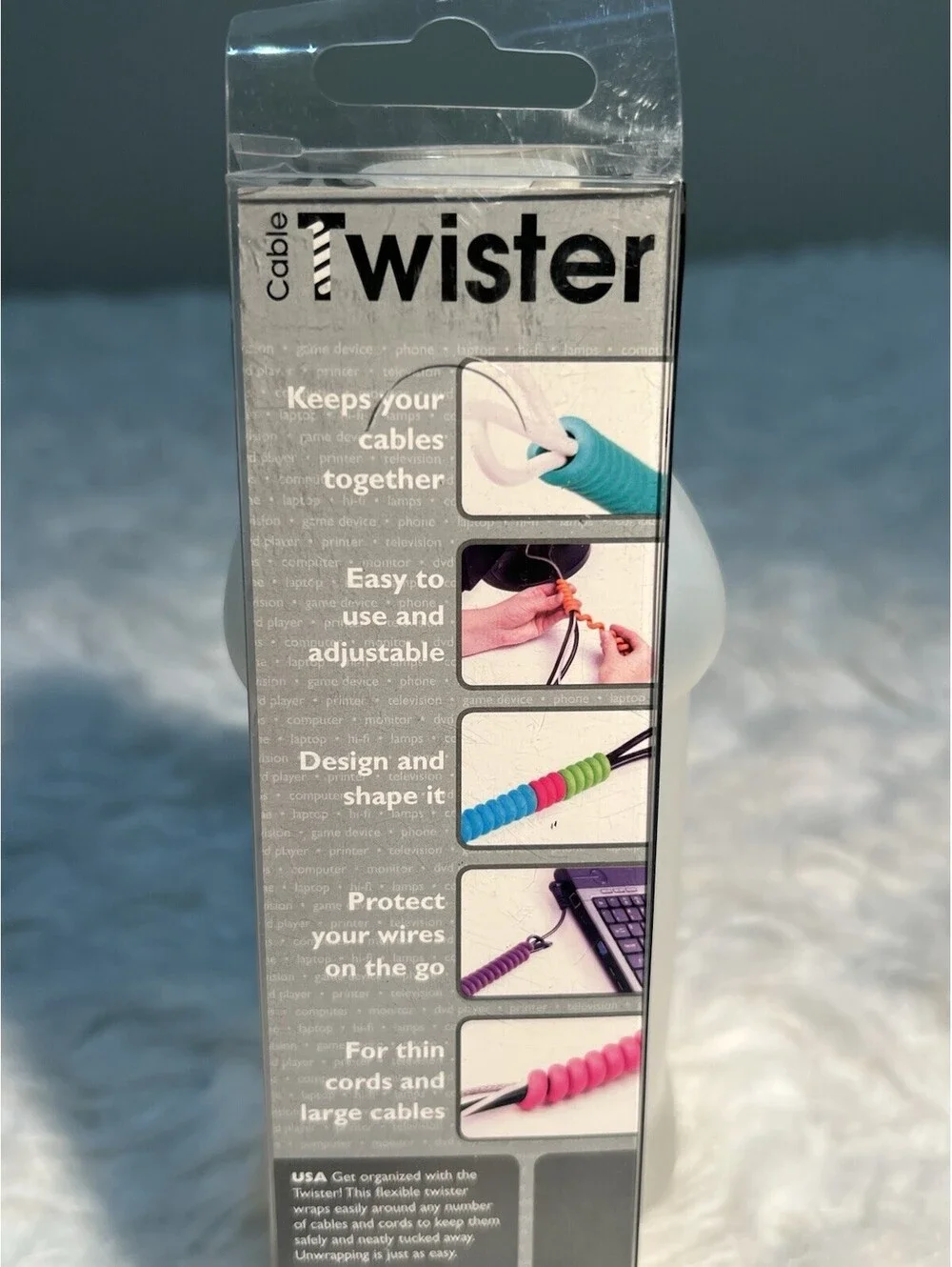2 black Twister Cable Organizer